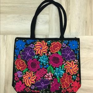 Colorful Mexican floral tote.